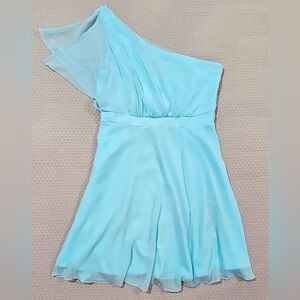 White House Black‎ Market Aqua One-Shoulder Formal Weddings Dress Size10 NWOT